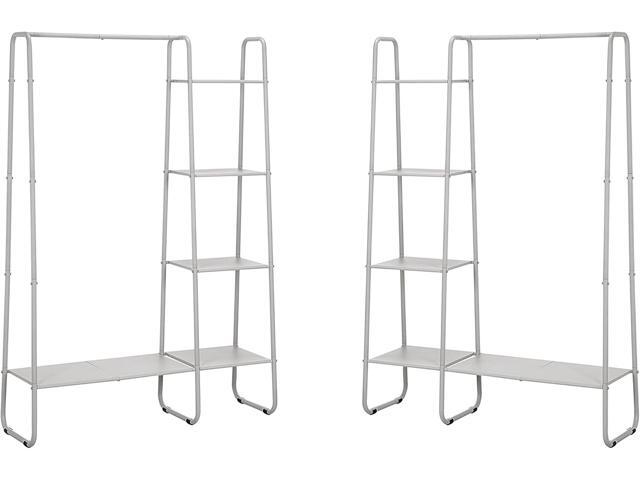 SunnyPoint Freestanding Clothes Metal Garment and Accessories, Organizer Closet Rack (OFF-WHITE)