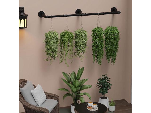 Wall Mounted Clothes Rack 60in, Industrial Pipe Clothing Racks Wall Mount, Heavy Duty Detachable Iron Garment Bar, Saving Space, Multi-Purpose...