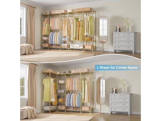 VIPEK V50 Extra Large Portable Closet Rack Bedroom Armoire Freestanding Wardrobe Closet, Heavy Duty Clothes Rack Multi-Functional Metal Clothing...