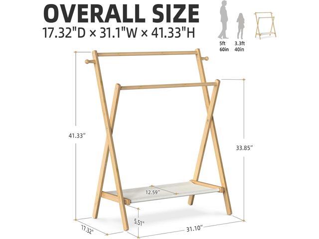 Kids Clothing Rack, Small Clothes Rack for Toddler Pets, Kids Dress Up Rack with Storage Shelf & Double Rods, Foldable Kids Clothes Rack for...