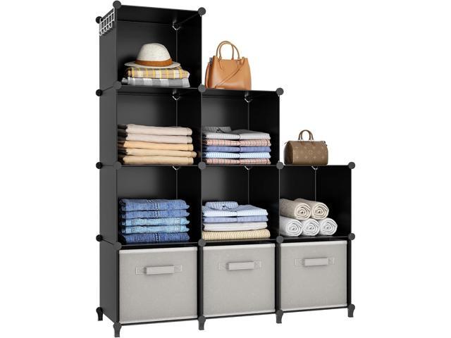 HOMIDEC Closet Organizers and Storage, 9 Cube Storage Organizer, Portable Closet Organizer Cubes Shelves for Clothes, Bedroom, Kids Room, Bathroom,...