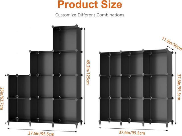 HOMIDEC Closet Organizers and Storage, 9 Cube Storage Organizer, Portable Closet Organizer Cubes Shelves for Clothes, Bedroom, Kids Room, Bathroom,...
