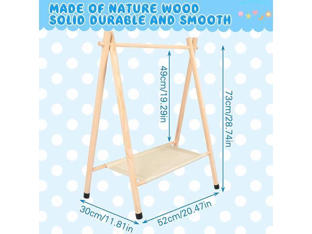 Queekay Baby Clothing Rack for Baby Shower Toddlers Wooden Kids Dress up Rack with Storage Shelf for Toddler Dogs Pets Small Clothes Kids Garment...