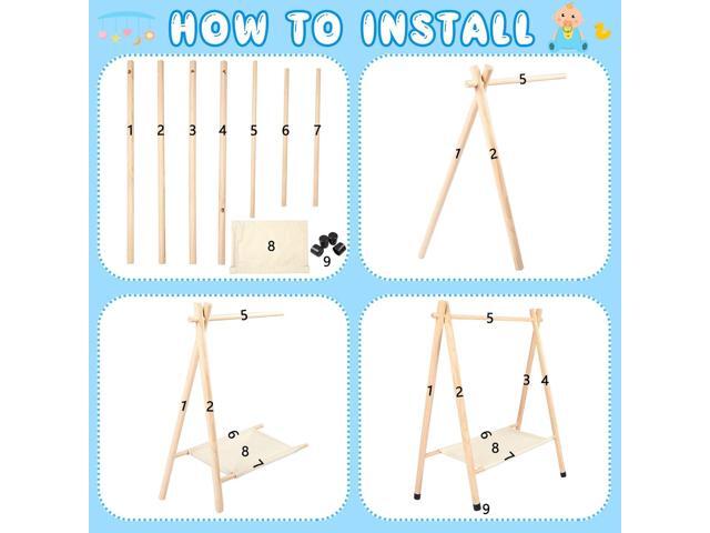 Queekay Baby Clothing Rack for Baby Shower Toddlers Wooden Kids Dress up Rack with Storage Shelf for Toddler Dogs Pets Small Clothes Kids Garment...