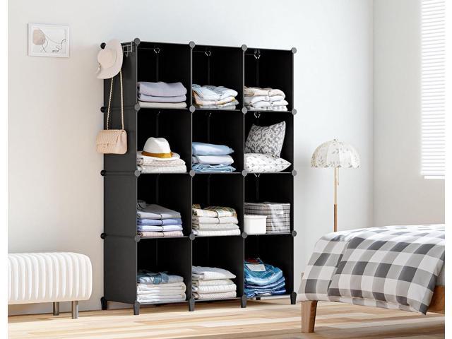 HOMIDEC Closet Organizers and Storage, 12 Cube Storage Organizer, Portable Closet Organization Clothes Shelves for Kids, Closet, Bedroom, Bathroom,...