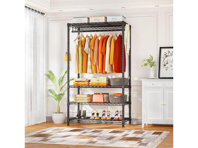 Ulif H4 Portable Closets, 4-Tier Metal Clothes Garment Rack for Bedroom and Cloakroom, Clothing Closet Storage and Organizer Wardrobe, 35.4' W x...