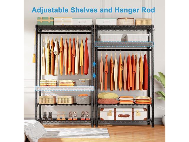 Ulif H4 Portable Closets, 4-Tier Metal Clothes Garment Rack for Bedroom and Cloakroom, Clothing Closet Storage and Organizer Wardrobe, 35.4' W x...
