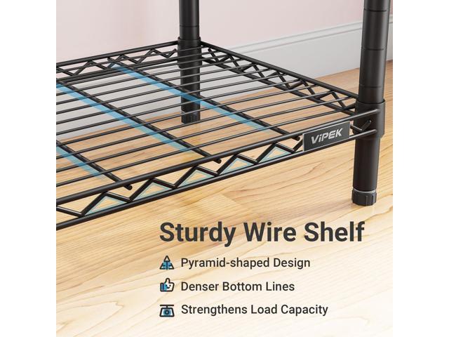VIPEK R4 Garment Racks Heavy Duty Clothes Rack -620lb Capacity Metal Frame, Rolling Lockable Wheels & 6 Tiers Adjustable Height Shelves & Hanger...