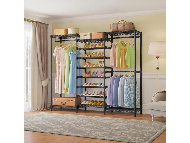 VIPEK S3 Heavy Duty Garment Rack Freestanding Clothes Rack Closet Storage Organizer Large Wardrobe with 6-Tier Shoe Rack, Hanging Rod, Adjustable...