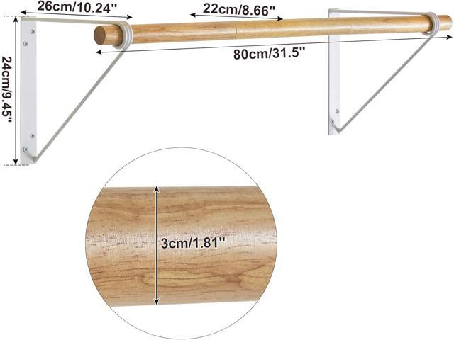 IBUYKE Wall Mounted Clothes Rack, Wood Wall Mounted Clothes Rail, Space-Saving Hanging Closet Rod, Modern Wardrobe Coat Rack for Entrance, Wall,...
