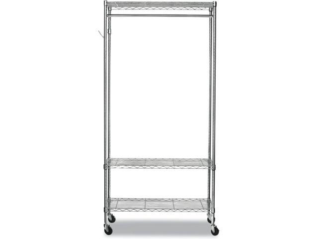 Alera ALEGR364818SR Moble Wire Shelving Garment Rack, 48' x 18' x 75', Silver