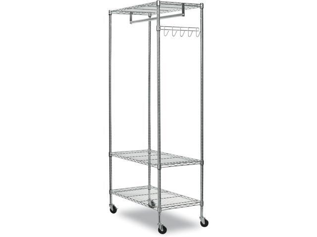 Alera ALEGR364818SR Moble Wire Shelving Garment Rack, 48' x 18' x 75', Silver