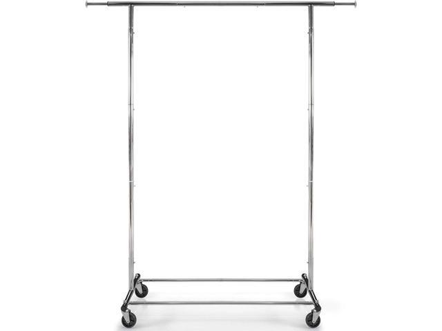 Clothes Rack for Hanging Clothes - Heavy Duty Commercial Grade Chrome for Clothing, Garment Rack Adjustable, Collapsible, Expandable Clothing Rack,...
