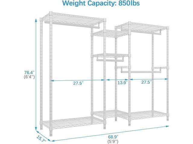 VIPEK Classic V6 Wire Garment Rack 5 Tiers Heavy Duty Clothes Rack for Hanging Clothes, Wardrobe Racks Compact Large Metal Clothing Racks...