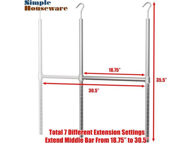 Simple Houseware Adjustable Closet Hanging Rod, Chrome