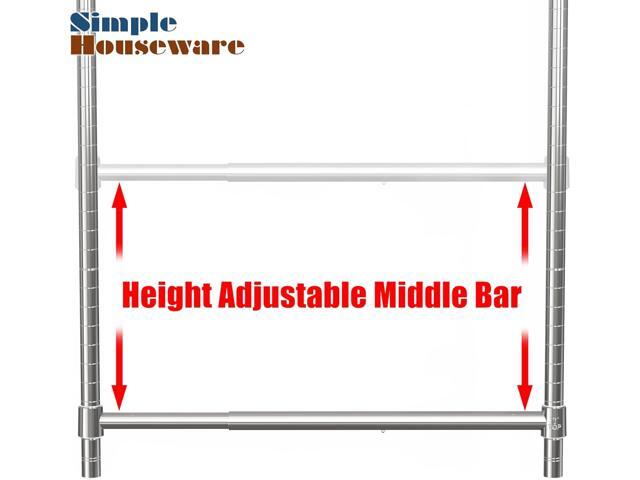 Simple Houseware Adjustable Closet Hanging Rod, Chrome