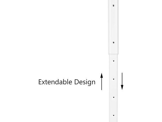 Sofia Clothes Rack, Hanging Closet Organizer Adjustable & Wall Mount Clothes Rail Laundry Organizer Steel, White