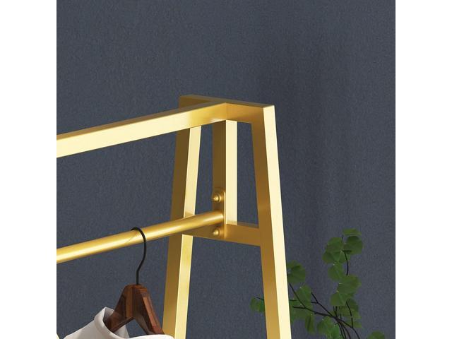 HOMEKAYT Gold Clothing Racks for Hanging Clothes,Modern Metal Heavy Duty Garment Rack,Portable Retail Display Rack Iron Clothing Racks 47''L-Gold