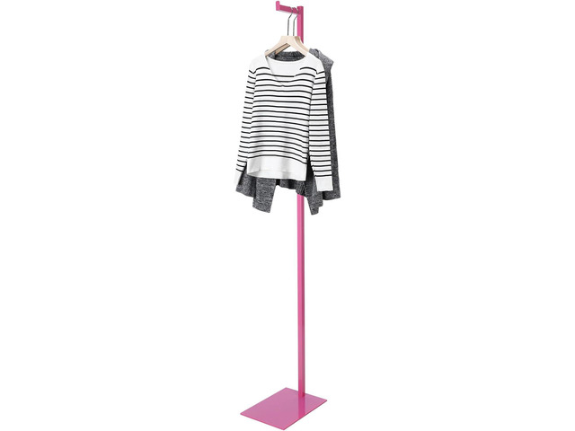Sintuff Adjustable Cloth Display Stand 48-72 Inches Single Garment Rack Metal Costumer T Shirt Display for Thrift Shop Vendors Retail Store(Pink)