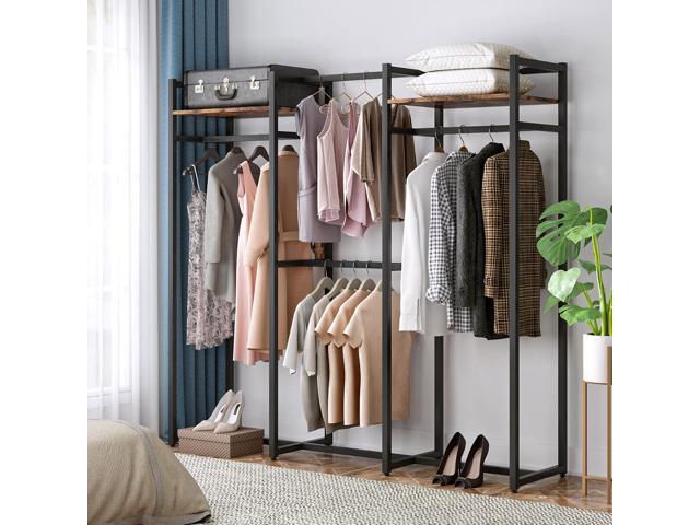 Tribesigns Garment Rack Heavy Duty Clothes Rack, Free Standing Closet Organizer with Shelves and Hanging Rod, Large Metal Clothing Rack for...
