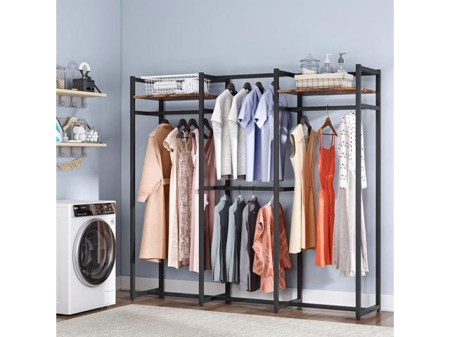 Tribesigns Garment Rack Heavy Duty Clothes Rack, Free Standing Closet Organizer with Shelves and Hanging Rod, Large Metal Clothing Rack for...