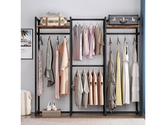 Tribesigns Garment Rack Heavy Duty Clothes Rack, Free Standing Closet Organizer with Shelves and Hanging Rod, Large Metal Clothing Rack for...
