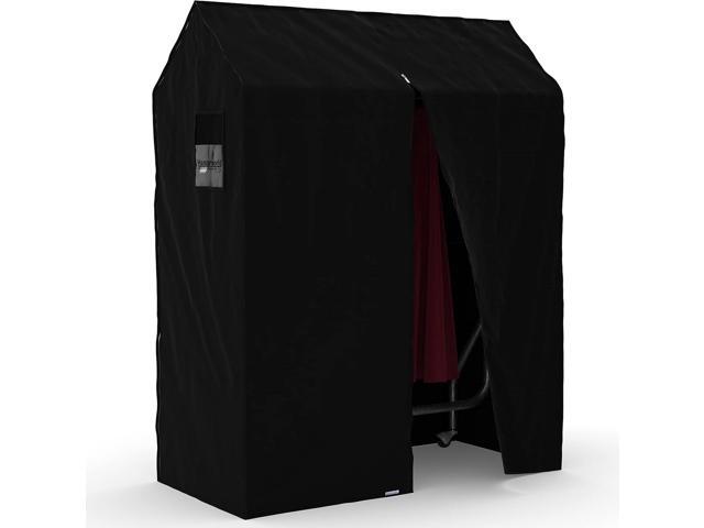 HANGERWORLD Clothes Rack Cover - 4ft Wide, Breathable Nylon, Black with Zipper (Cover Only)