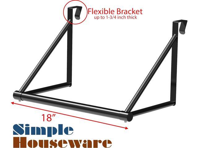Simple Houseware Over The Door Clothes Hanging Rod, Black