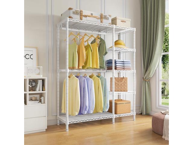 VIPEK V7 Garment Racks for Hanging Clothes Heavy Duty Clothes Rack with Shelves, Portable Closet Rack Metal Clothing Racks 5 Tiers Freestanding...