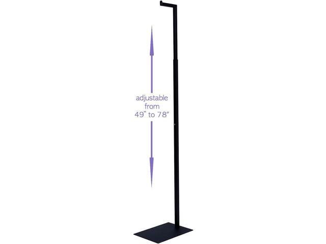 Only Garment Racks 2204 Matte Black Finish Single Garment Display Rack - Adjustable Height from 49' to 78' - Perfect Clothing Display Rack for...