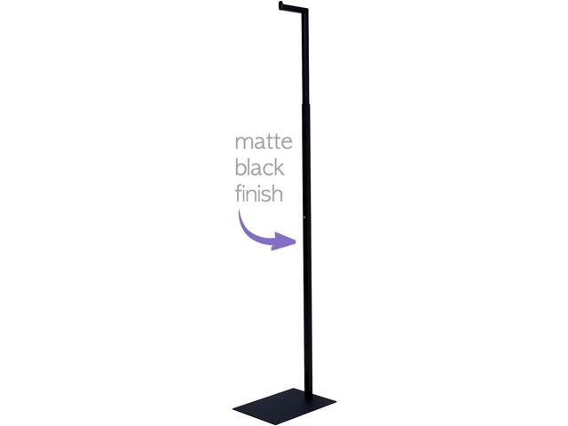 Only Garment Racks 2204 Matte Black Finish Single Garment Display Rack - Adjustable Height from 49' to 78' - Perfect Clothing Display Rack for...