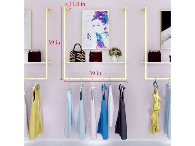 Clothing Store Simple Wall Mounted Metal Display Rack, Window Hanging Garment Racks, U-shaped Shelf, Wedding Dress Organization, Home Clothes Rod...