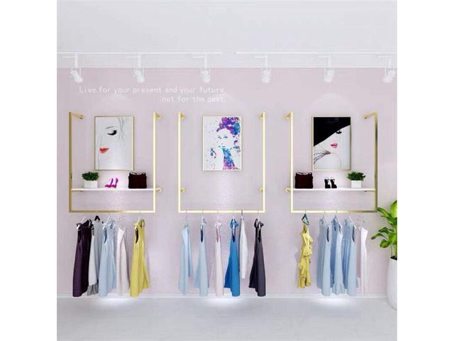 Clothing Store Simple Wall Mounted Metal Display Rack, Window Hanging Garment Racks, U-shaped Shelf, Wedding Dress Organization, Home Clothes Rod...