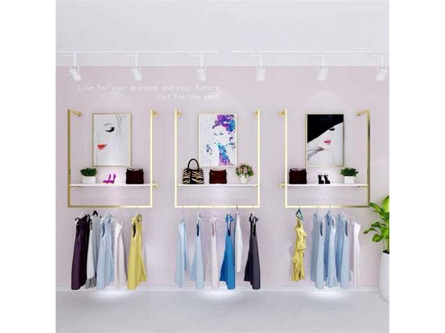 Clothing Store Simple Wall Mounted Metal Display Rack, Window Hanging Garment Racks, U-shaped Shelf, Wedding Dress Organization, Home Clothes Rod...