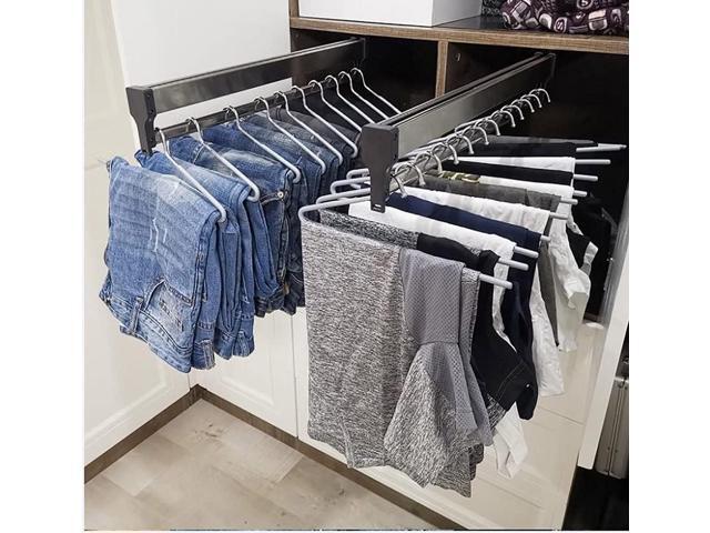 Closet Clothes Hanger Rail,Pull-Out Closet Rod 30-60cm,Wardrobe Clothing Rail,Closet Organizer Rack for Pants and Coat (400MM/15.7INCH)