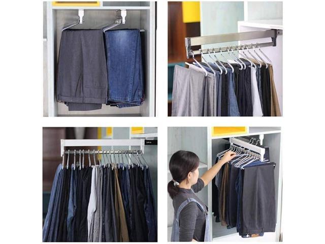 Closet Clothes Hanger Rail,Pull-Out Closet Rod 30-60cm,Wardrobe Clothing Rail,Closet Organizer Rack for Pants and Coat (400MM/15.7INCH)