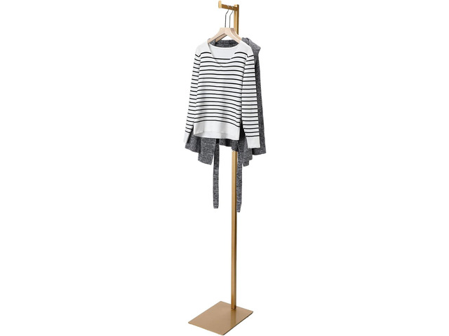 Sintuff Adjustable Cloth Display Stand 48-72 Inches Single Garment Rack Metal Costumer T Shirt Display for Thrift Shop Vendors Retail Store(Gold)
