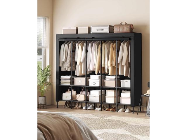 SONGMICS Wardrobe Closet, 83.5 Inch Large Capacity Portable Closet, Clothing Rack, 25 mm Dia,Thick Steel Tubes, Clothes Organizer with Fabric...