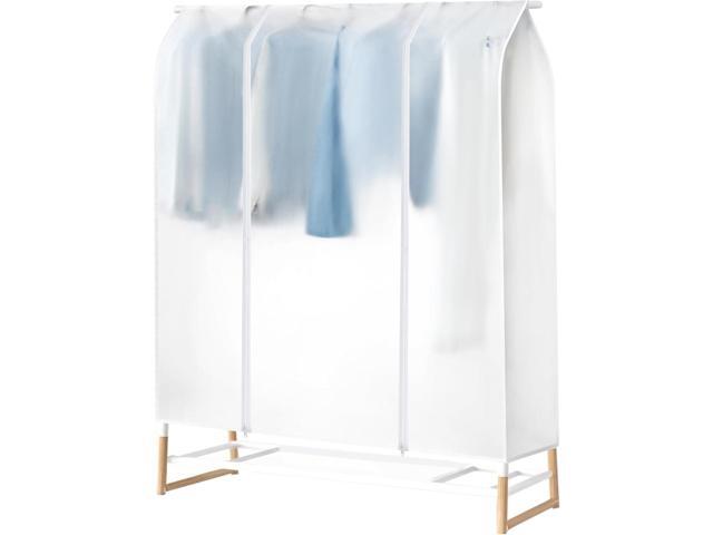 Clothes Rack Cover HLC 52' Garment Rack Cover Large PEVA Translucent Clothing Dustproof/Waterproof Cover With 2 Durable Zipper Protector for Suits,...