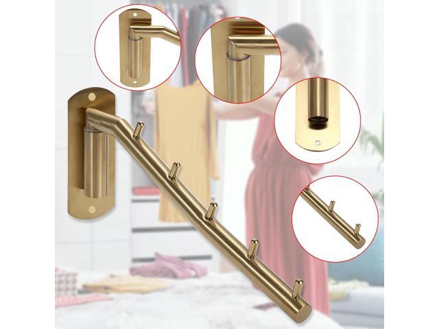 Sumnacon Stainless 2 Pcs Steel Clothes Hanger Rack-Wall Mount Garment Hook with Swing Arm, Sturdy Coat Robe Storage Organizer for Laundry Room...