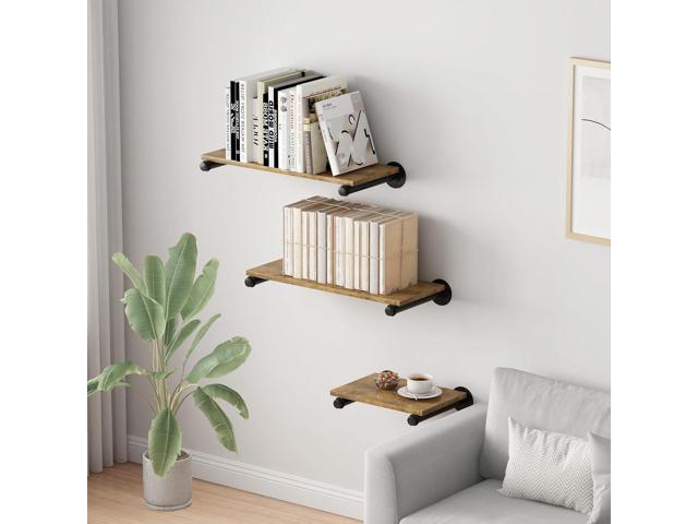 6 Pcs Industrial Pipe Clothes Bars 12 inch, Industrial Pipe Clothing Racks, Wall Mount Closet Rods for Hanging Clothes, Black Closet Bar Rod for...
