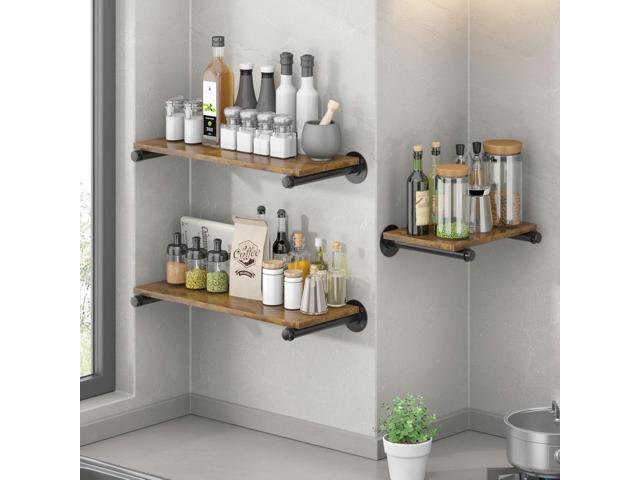 6 Pcs Industrial Pipe Clothes Bars 12 inch, Industrial Pipe Clothing Racks, Wall Mount Closet Rods for Hanging Clothes, Black Closet Bar Rod for...