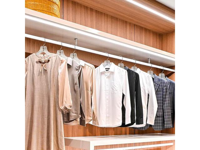 Quality Clear Plastic Hangers 12 Pack - Durable Crystal Cut Heavy Duty Hangers for Clothes, Shirts, Suits, Coats, Dresses
