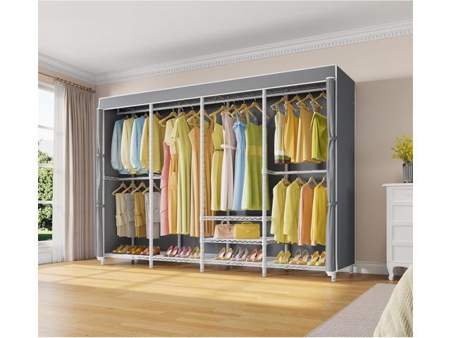 VIPEK V40C Plus Heavy Duty Clothes Rack with Upgraded Polyester Cover, Extra Large Covered Clothing Rack for Hanging Clothes Portable Wardrobe...