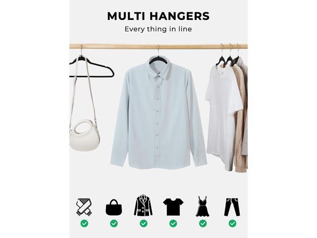 SMARTOR Plastic Hangers 50 Pack, Heavy Duty Plastic Hangers for Clothes - Non-Velvet Slim Hangers with 360° Swivel Hook & Clothes Thin Hanger -...