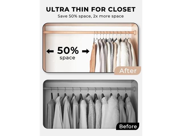 SMARTOR Plastic Hangers 50 Pack, Heavy Duty Plastic Hangers for Clothes - Non-Velvet Slim Hangers with 360° Swivel Hook & Clothes Thin Hanger -...