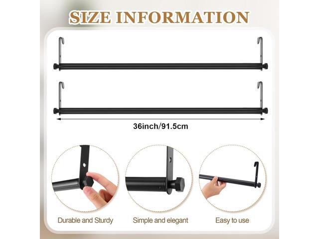 2 Pack Wire Shelving Garment Hanger Bar Wire Shelving Accessories Industrial Closet Clothes Rods for Home Retail Store(Black,36 Inch)