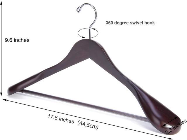 Nature Smile Luxury Mahogany Wooden Suit Hangers - 6 Pack - Wood Coat Hangers,Jacket Outerwear Shirt Hangers,Glossy Finish with Extra-Wide...