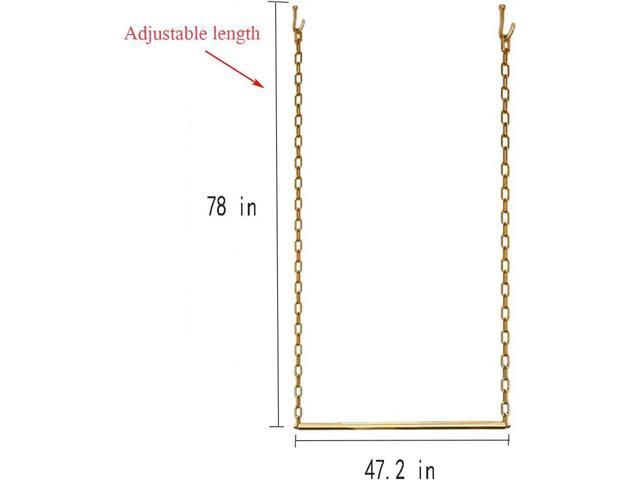 2 Pcs Adjustable Height Creative Chain Clothing Hanging Racks,Clothes Storage Shelves, Heavy Duty Metal Garment Rack,Retail Display Ceiling Hanger...