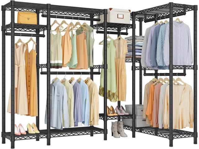 VIPEK L22S Corner Clothes Rack, L Shaped Heavy Duty Garment Rack, Corner Wardrobe Closet with Adjustable 8 Shelves & 6 Hanging Rods, Freestanding...